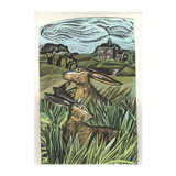 Angela Harding, 'Hares and Open Fields' Concertina Card