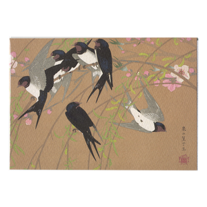 Tsuchiya Rakuzan '  Weeping Willow and Flock of Swallows, Mid Spring '