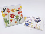 Dame Elizabeth Blackadder ' Purple Irises and Red and Yellow Tulips ' Set of cards
