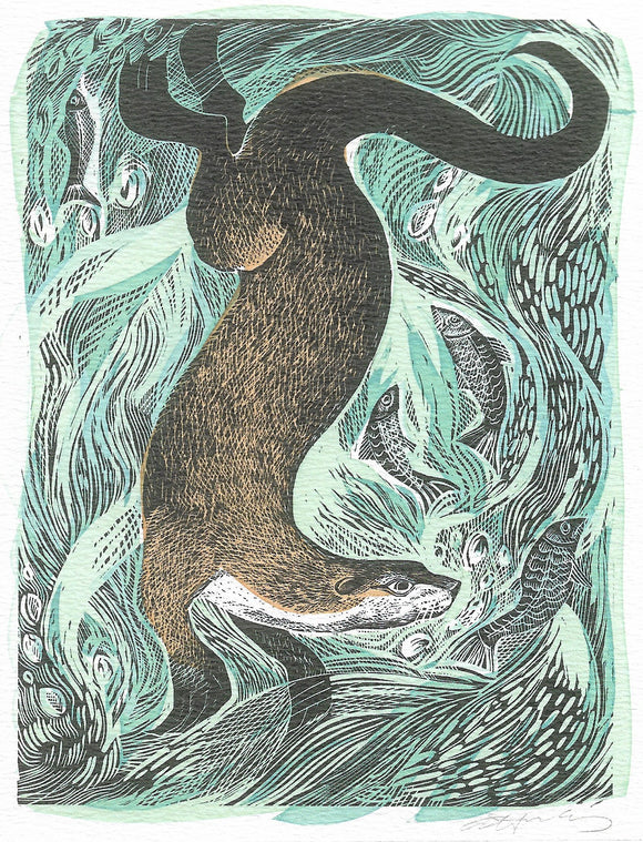 Angela Harding, 'Fishing Otter'