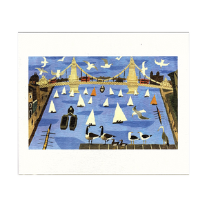 Julian Trevelyan, 'Sailing Boats and Bridge'
