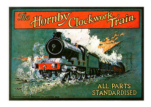'Hornby Train Set box label 1921', image restored at Newcastle Arts Centre
