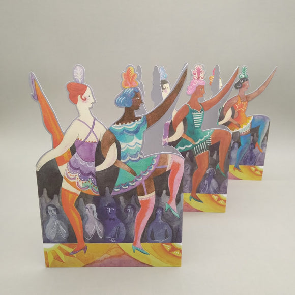 'Caberet Dancers' Tri-fold Card by Sarah Young